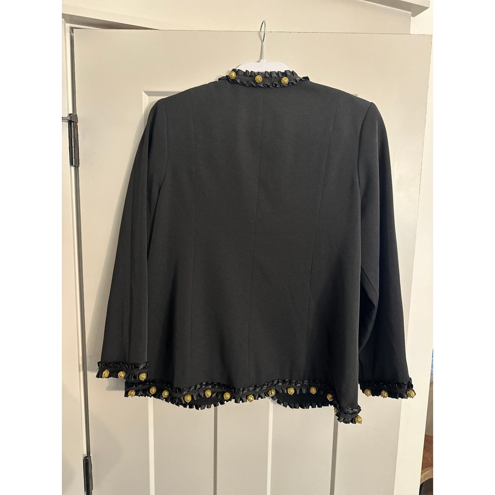 Vintage Victor Costa Evening Black Blazer Party Holiday Elegant Classic - Picture 6 of 8